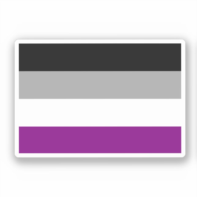 Pegatina Bandera del Orgullo Asexual (Anverso)