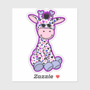 Pegatina Bandera del Orgullo Cute Genderfluido Giraffe Púrp