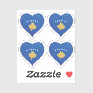 Pegatina bandera del orgullo de amor de Kosovo