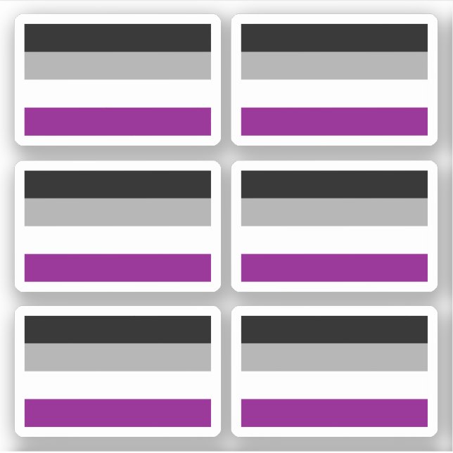 Pegatina Bandera del Orgullo de Asexualidad (Anverso)