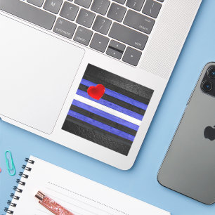 Pegatina Bandera del orgullo de cuero de SlipperyJoe negro 