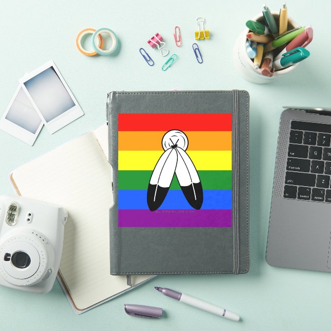 Pegatina bandera del orgullo de dos espíritus de SlipperyJo (Funda para iPad)