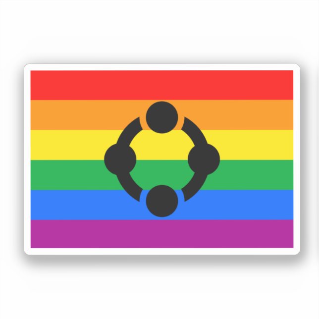Pegatina Bandera del Orgullo de Niche Arcoíris (Anverso)