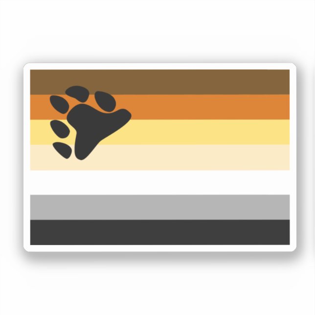 Pegatina Bandera del Orgullo de Osos (Anverso)