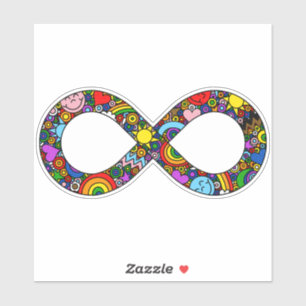 Pegatina Bandera del Orgullo del Progreso del Doodle Infini
