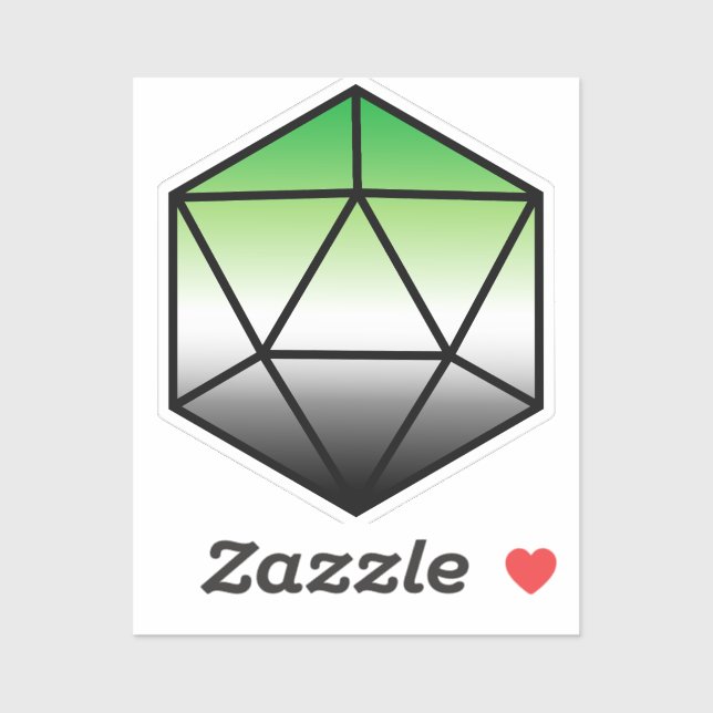 Pegatina Bandera del Orgullo Geométrico D20 Aro (Hoja)