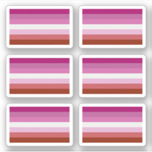 Pegatina Bandera del Orgullo Lésbico con lápiz labial