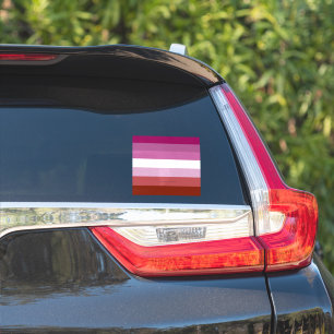 Pegatina bandera del orgullo lésbico femenino de SlipperyJo