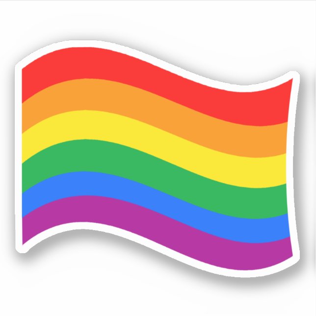 Pegatina Bandera del Orgullo LGBTQ+ tradicional (Anverso)