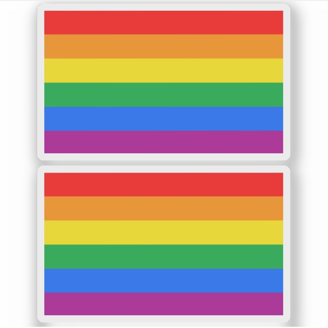 Pegatina Bandera del orgullo LGBTQIA+ tradicional (Anverso)