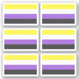 Pegatina Bandera del Orgullo no binario
