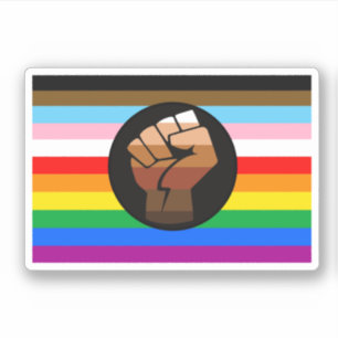 Pegatina Bandera del Orgullo POC Progreso LGBTQ+