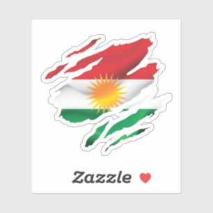 Pegatina Bandera del orgullo rapado de Kurdistán