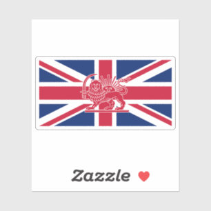 Pegatina Bandera del patrimonio británico-iraní   León y So