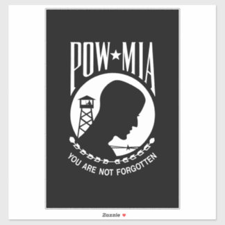 Pegatina Bandera del POW MIA: Soldados desaparecidos en la