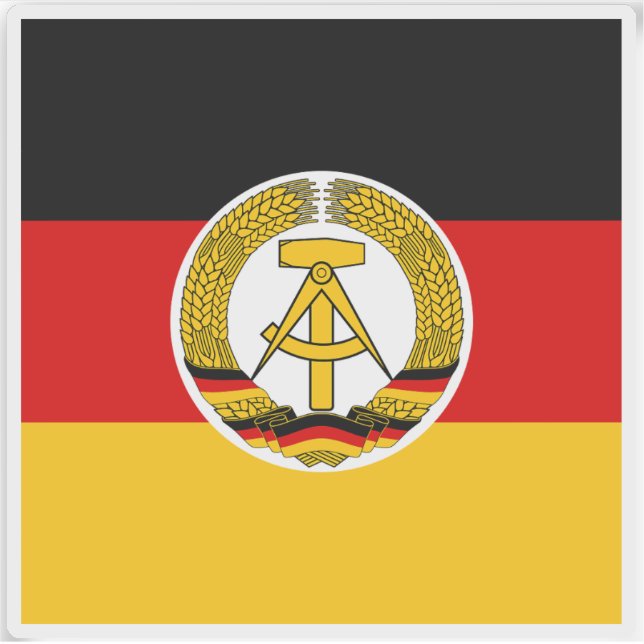 Pegatina Bandera del Presidente de Alemania Oriental (1953- (Anverso)