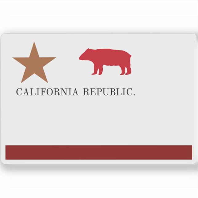 Pegatina Bandera del primer oso de California (1846) (Anverso)