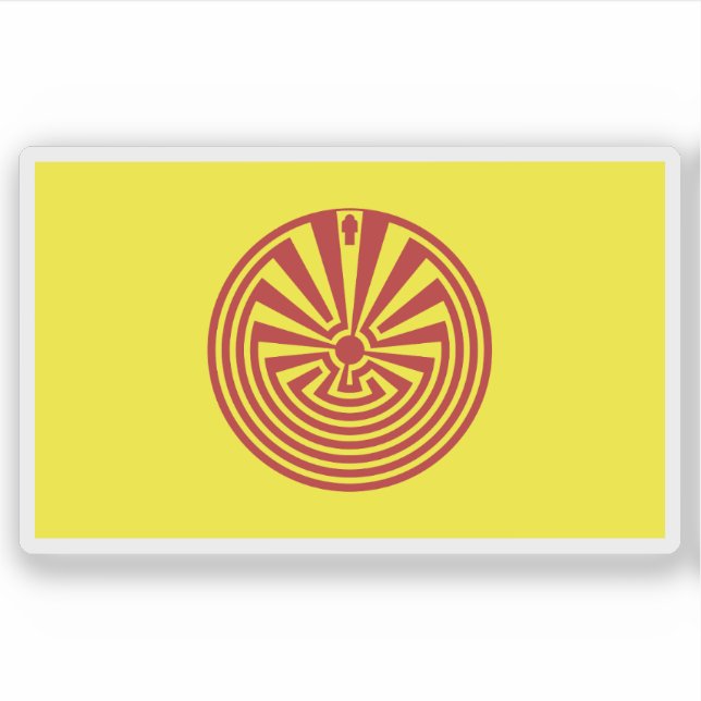 Pegatina Bandera del pueblo Akimel O'odham (Pima), México (Anverso)