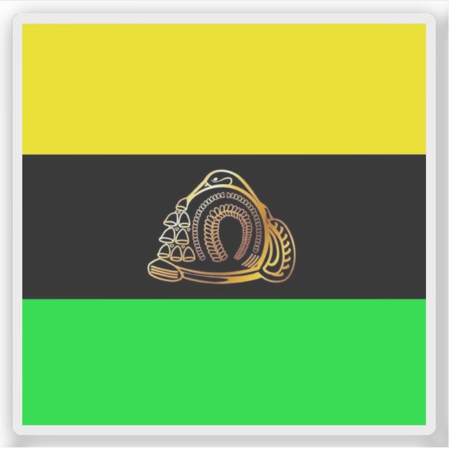 Pegatina Bandera del pueblo Ashanti (Asante), Ghana (Anverso)