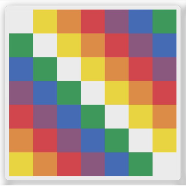 Pegatina Bandera del pueblo aymara (Aimara), Sudamérica (Anverso)