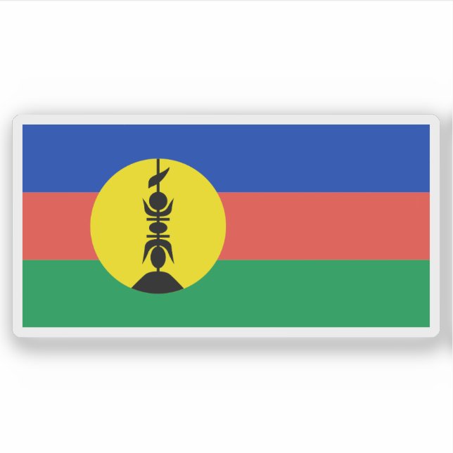 Pegatina Bandera del pueblo canaco, Melanesia, Oceanía (Anverso)