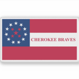 Pegatina Bandera del pueblo Cherokee Braves, Estados Unidos