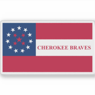 Pegatina Bandera del pueblo Cherokee Braves, Estados Unidos