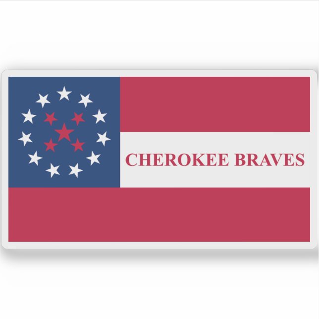 Pegatina Bandera del pueblo Cherokee Braves, Estados Unidos (Anverso)