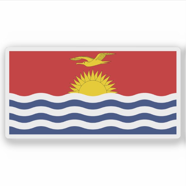 Pegatina Bandera del pueblo I-Kiribati, Micronesia, Oceanía (Anverso)