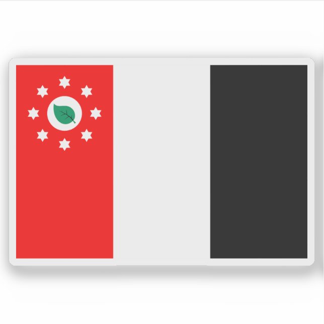 Pegatina Bandera del pueblo melanesio meriam, Oceanía (Anverso)