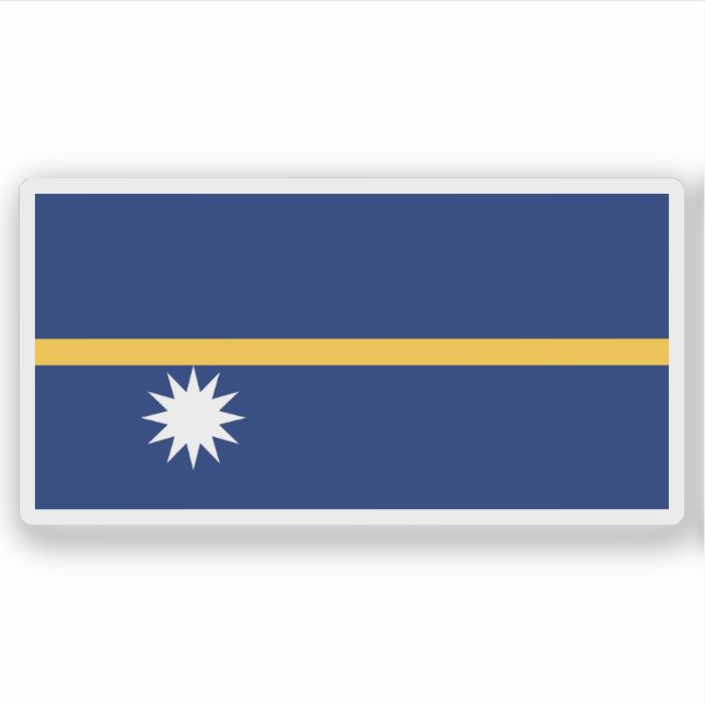 Pegatina Bandera del pueblo nauruano, Micronesia, Oceanía (Anverso)