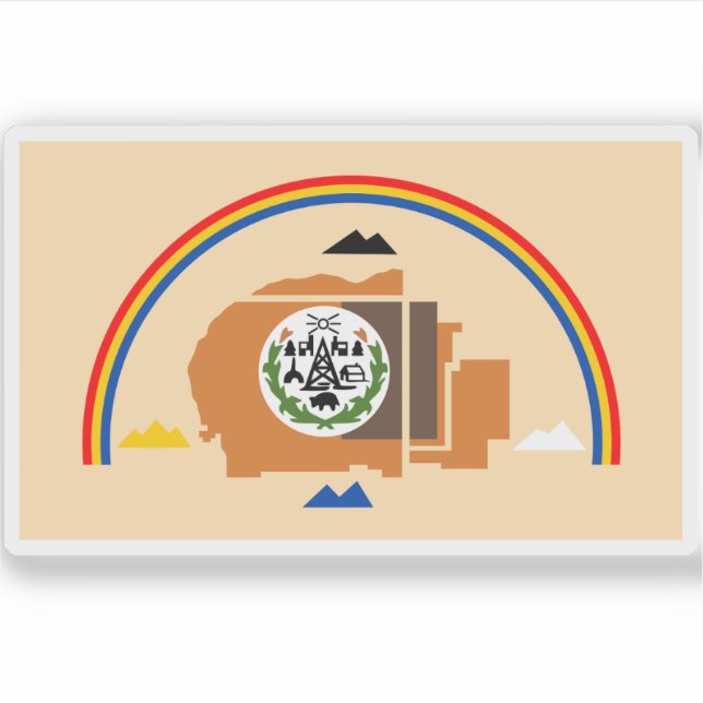 Pegatina Bandera del pueblo navajo, Estados Unidos (Anverso)