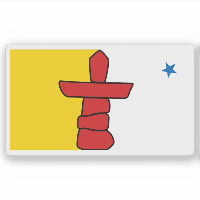 Pegatina Bandera del pueblo Nunavut, Canadá (Anverso)