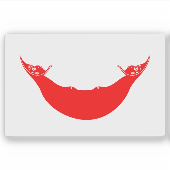 Pegatina Bandera del pueblo rapa nui, Polinesia, Oceanía (Anverso)