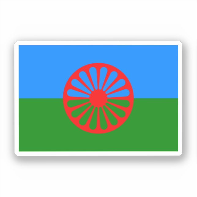 Pegatina Bandera del pueblo romaní (Anverso)