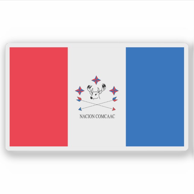 Pegatina Bandera del pueblo seri o comac, México (Anverso)