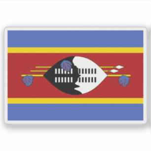 Pegatina Bandera del pueblo Swazi, República de Sudáfrica