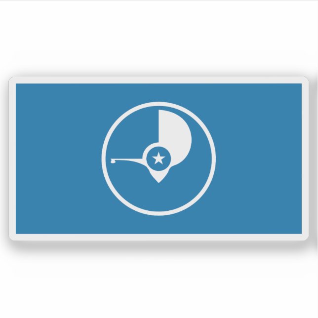 Pegatina Bandera del pueblo yapés, Micronesia, Oceanía (Anverso)