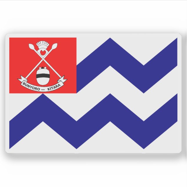 Pegatina Bandera del Reino de Bunyoro-Kitara, Uganda (Anverso)