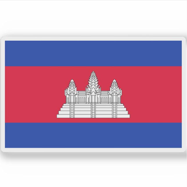Pegatina Bandera del Reino de Camboya (Anverso)