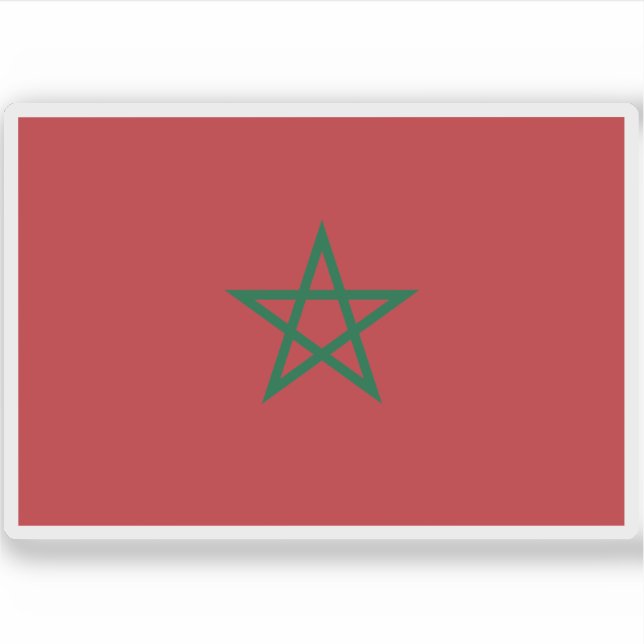 Pegatina Bandera del Reino de Marruecos (Anverso)