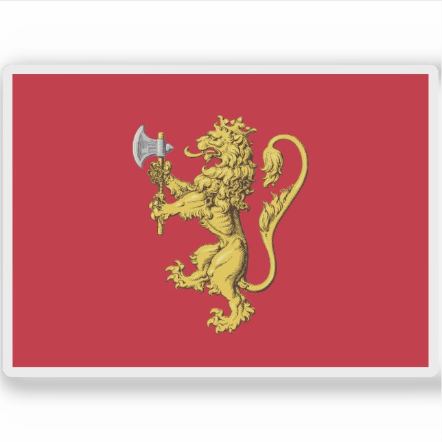 Pegatina Bandera del Reino de Noruega (antes de 1380) (Anverso)