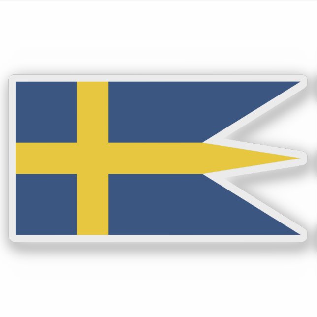 Pegatina Bandera del Reino de Suecia (Imperio Sueco) (Anverso)