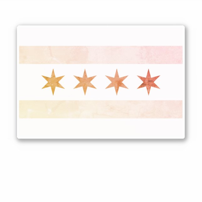 Pegatina Bandera del Sol de Chicago (Anverso)
