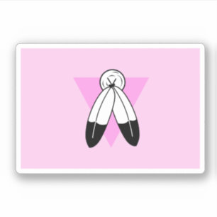 Pegatina Bandera del Triángulo Rosa de Dos Espíritus