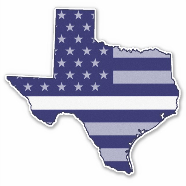 Pegatina Bandera delgada de la línea blanca de Texas (Anverso)