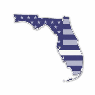 Pegatina Bandera delgada de la línea blanca en Florida