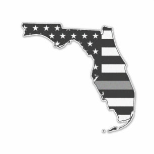Pegatina Bandera delgada de la línea gris de Florida