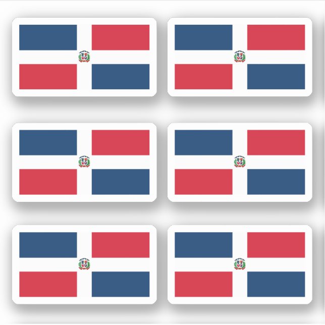 Pegatina Bandera dominicana (Anverso)