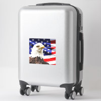 Bandera estadounidense con águila calva